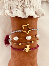 Load image into Gallery viewer, Gold-plated friendship bracelet with star charm and custom colour rope design
