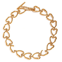 Load image into Gallery viewer, Front view of heart shaped link necklace with bold modern design
