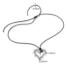 Load image into Gallery viewer, silver lava heart pendant necklace black rope stainless steel bold edgy jewelry
