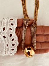 Load image into Gallery viewer, Layered ball necklace with round pendant on stainless steel double chain
