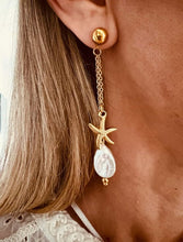 Load image into Gallery viewer, Mediterranean-style coastal earrings with starfish pendant
