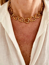 Load image into Gallery viewer, Modern outfit styled with gold heart chain necklace
