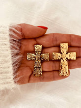 Load image into Gallery viewer, NARA - Cross Carved Stud Earrings
