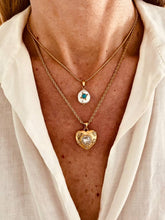 Load image into Gallery viewer, Pearl turquoise necklace styled in a layered jewelry look for a modern outfit
