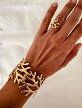 Load image into Gallery viewer, Waterproof gold bracelet with bold coral design for sophisticated fashion looks
