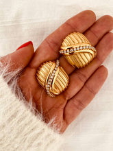 Load image into Gallery viewer, RAHELA - Cross Line Rhinestone Statement earrings
