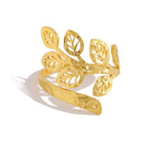 Load image into Gallery viewer, Sculptural gold ring with artistic irregular shape
