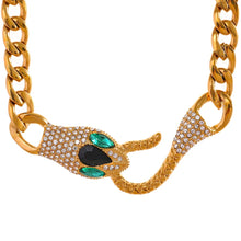 Load image into Gallery viewer, snake chain necklace gold close up
