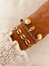 Load image into Gallery viewer, Luxury coastal bracelet with detailed shell charms and elegant chain links
