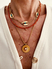 Load image into Gallery viewer, colorful summer necklace styled with outfit
