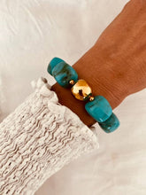 Load image into Gallery viewer, Turquoise waterproof bracelet with acrylic beads
