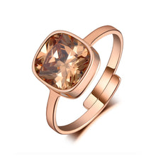 Load image into Gallery viewer, Lokaer Sparkling Design Titanium Stainless Steel Wedding Ring Jewelry Rose Gold Mosaic CZ Crystal Party Rings For Women R19156
